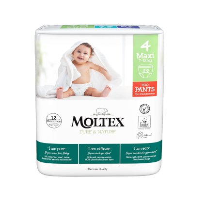 Moltex Pure & Nature Maxi 7–12 kg (22 szt), eko pieluchomajtki