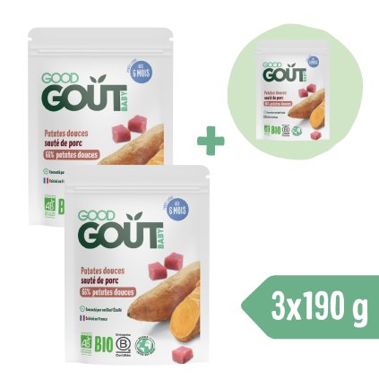 2+1 GRATIS: Good Gout BIO Bataty z pieczonym mięsem wieprzowym (190 g)