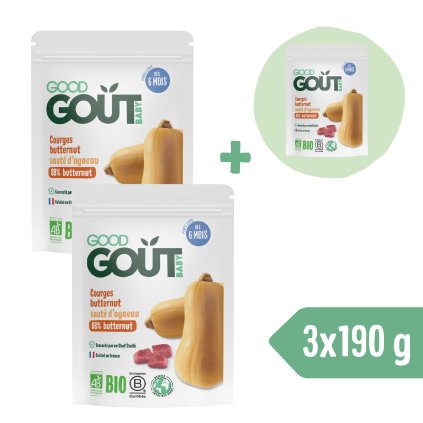 2+1 GRATIS: Good Gout BIO Dynia piżmowa z jagnięciną (190 g)