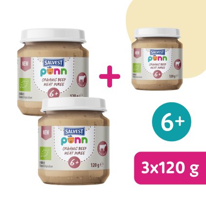 2+1 GRATIS: SALVEST Põnn BIO Puree z wołowiny (120 g)