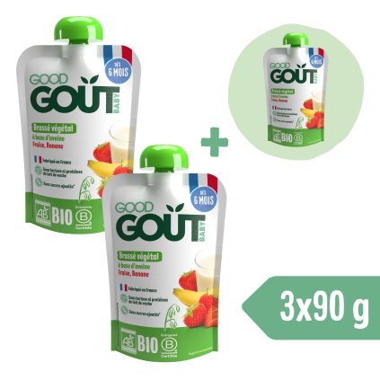 2+1 GRATIS: Good Gout BIO Deser owsiany z truskawkami i bananem (90 g)