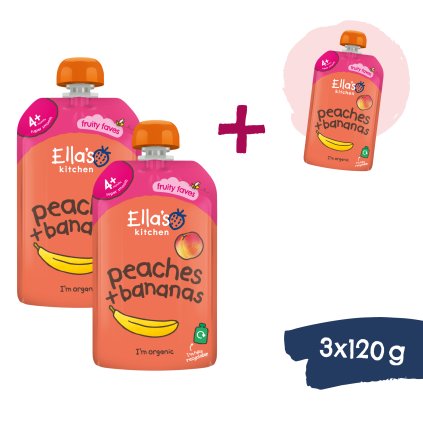 2+1 GRATIS: Ella's Kitchen BIO Banan z brzoskwinią (120 g)