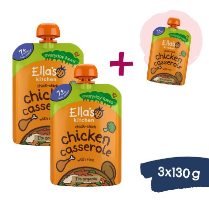2+1 GRATIS: Ella's Kitchen BIO Ryż zapiekany z kurczakiem (130 g)