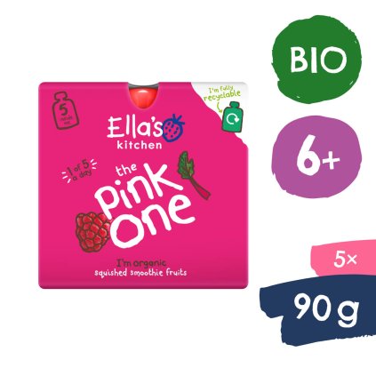 Ella's Kitchen BIO PINK ONE smoothie owocowe z rabarbarem (5x90 g)