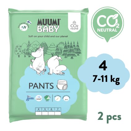 Muumi Baby Pants 4 Maxi 7-11 kg (2 szt), eko pieluchomajtki
