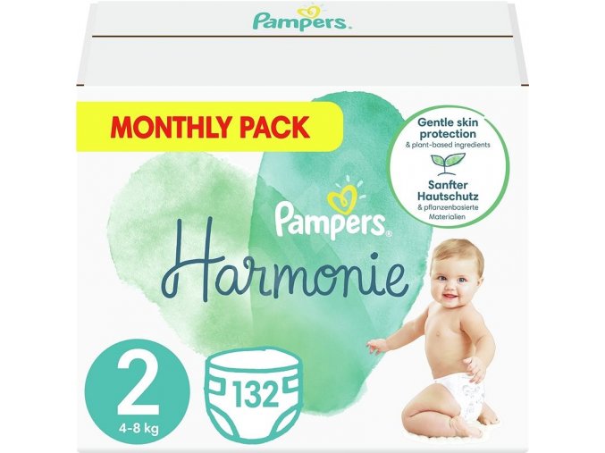 Pampers Harmonie Miesięczne opakowanie pieluszek dziecięcych rozm. 2 (132 szt)