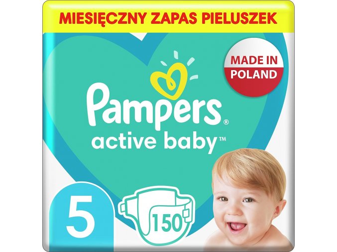Pampers Active Baby Miesięczne opakowanie pieluszek dziecięcych rozm. 5 (150 szt)