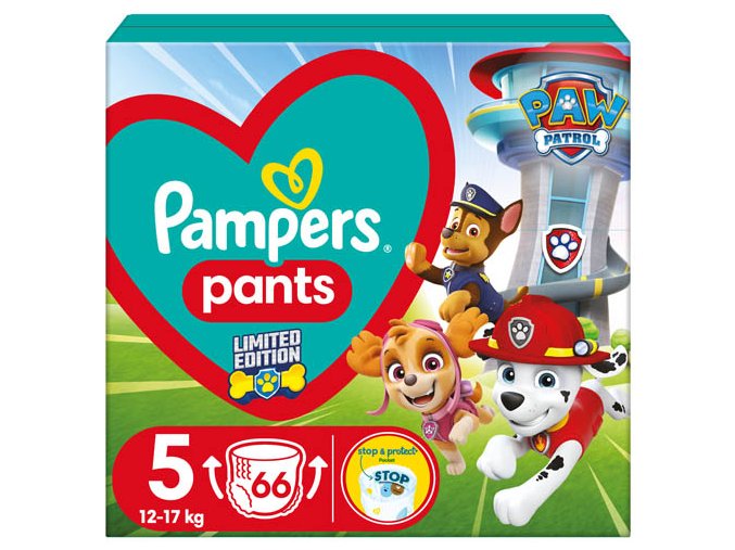 Pampers Carry Pack Paw Patrol Pieluchomajtki rozm, 5 (66 szt)