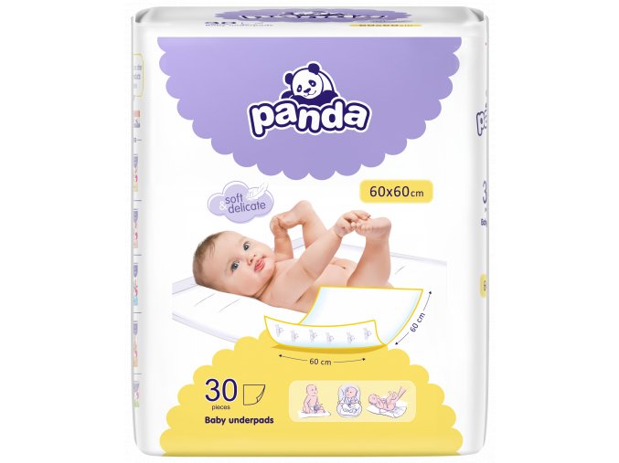 Panda Podkłady do przewijania dzieci 60 × 60 cm (30 szt)