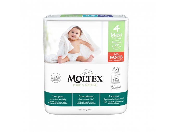 Moltex Pure & Nature Maxi 7–12 kg (22 szt), eko pieluchomajtki