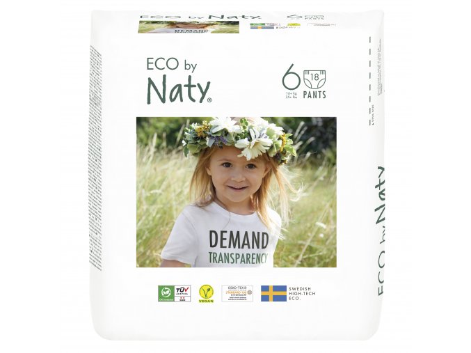 Eco by Naty XL 16+ kg (18 szt), eko pieluchomajtki