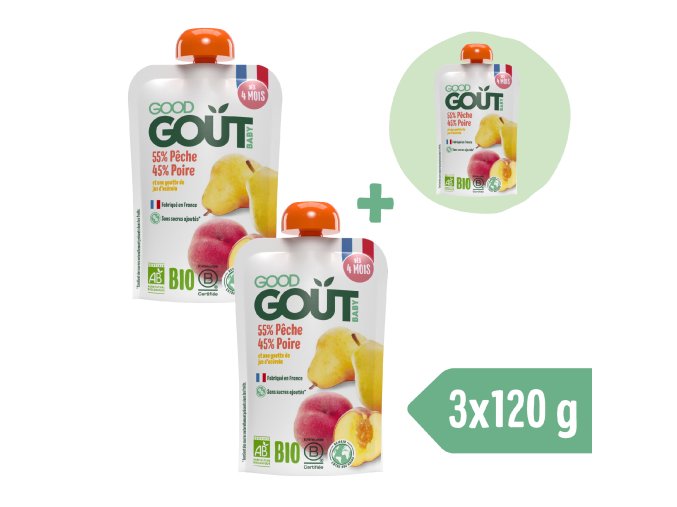 2+1 GRATIS: Good Gout BIO Brzoskwinia z gruszką (120 g)