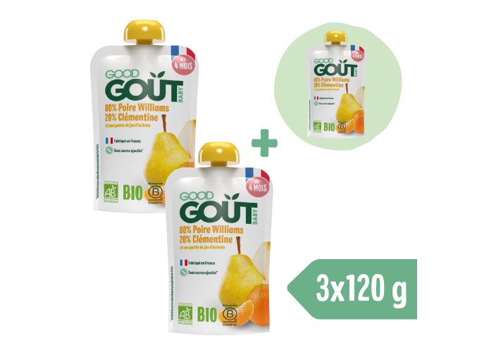 2+1 GRATIS: Good Gout BIO Gruszka z klementynką (120 g)