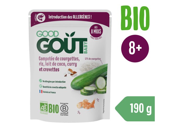 Good Gout BIO Krewetki z ryżem, cukinią i mlekiem kokosowym (190 g)