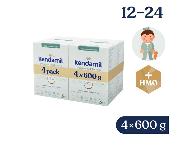 4x Kendamil Premium 3 HMO+ (600 g)