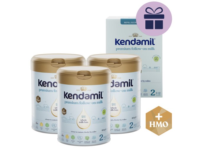 3x Kendamil Premium 2 HMO+ (800 g) + GRATIS 600 g