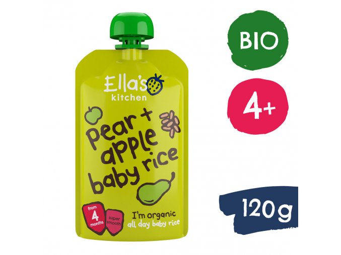 Ella's Kitchen BIO ryż dla dzieci gruszka i jabłko (120 g)