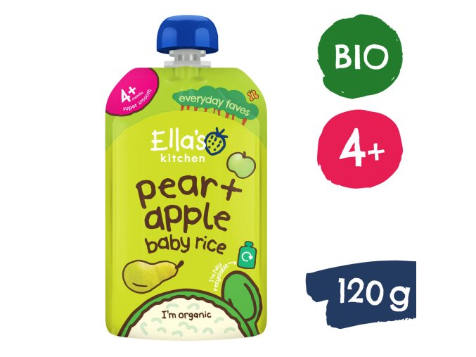 Ella's Kitchen BIO ryż dla dzieci gruszka i jabłko (120 g)