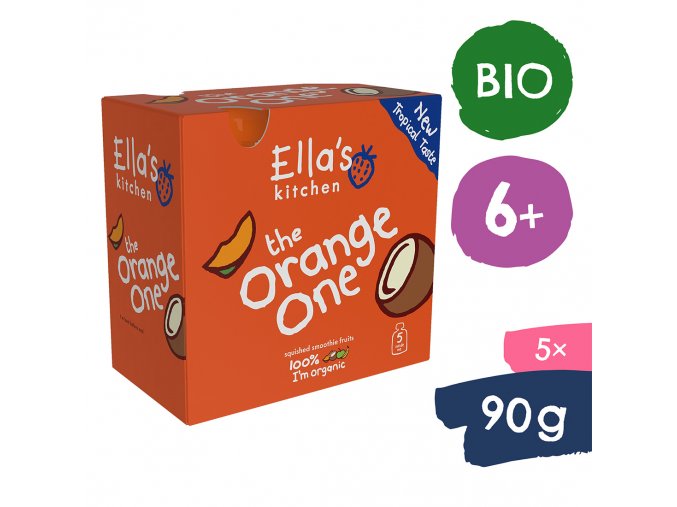 Ella's Kitchen BIO ORANGE BIO Puree owocowe z mango (5x90 g)