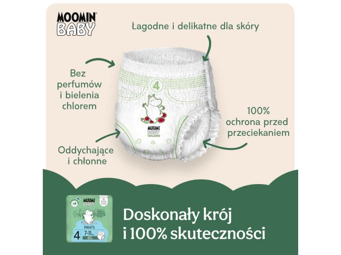 Muumi Baby Pants 4 Maxi 7-11 kg (40 szt), eko pieluchomajtki