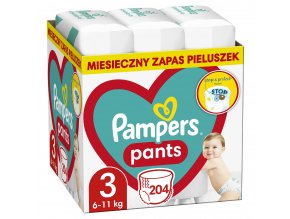 Pieluchomajtki Pampers Pants R3 204 szt