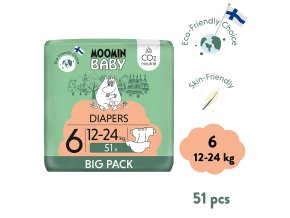 Moomin Baby 6 Maxi 12-24 kg (51 szt), eko pieluszki