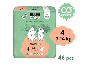 Muumi Baby 4 Maxi 7–14 kg (46 szt), eko pieluszki