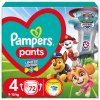 Pampers Carry Pack Paw Patrol Pieluchomajtki rozm, 4 (72 szt)