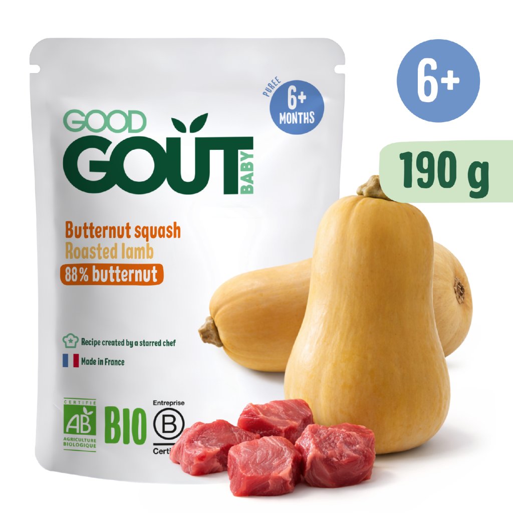 Good Gout BIO Maslová tekvica s jahňacím mäsom (190 g)