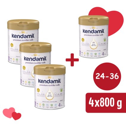 3+1 ZADARMO: Kendamil Premium 4 HMO+ (800 g)
