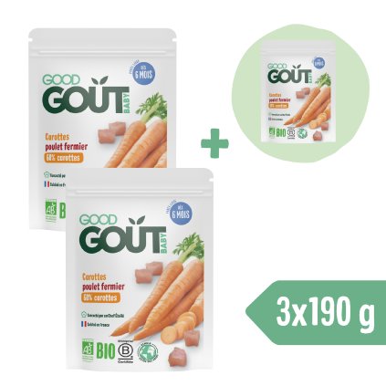 2+1 ZADARMO: Good Gout BIO Mrkva s farmárskym kuriatkom (190 g)