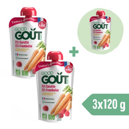 2+1 ZADARMO: Good Gout BIO Mrkva s malinami (120 g)