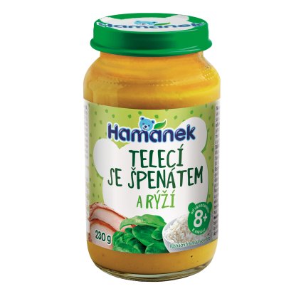 Hamánek Teľacie so špenátom a ryžou 8m+ (230 g)