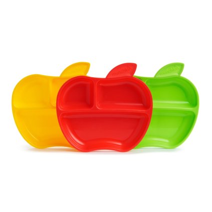 Munchkin Sada farebných tanierikov jablko, 3 ks
