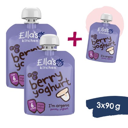 2+1 ZADARMO: Ella's Kitchen BIO Čučoriedky s jogurtom (90 g)