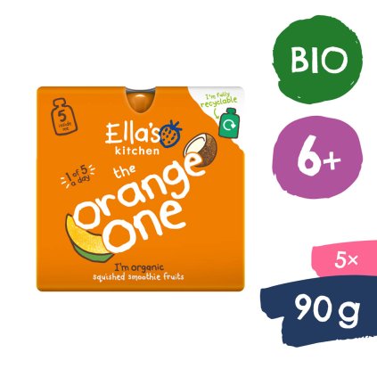 Ella's Kitchen BIO ORANGE ONE Ovocné pyré s mangom (5x90 g)