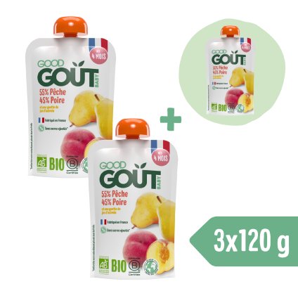 2+1 ZADARMO: Good Gout BIO Broskyňa s hruškou (120 g)