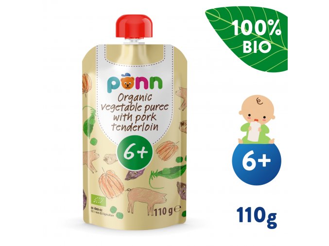 UNI Salvest Ponn BIO Veprova panenka se zeleninovym pyre 110g 4740073073841