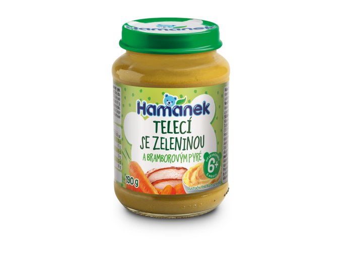 Hamánek Teľacie so zeleninou a zemiakovým pyré 6m+ (190 g)