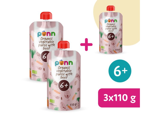 2+1 ZADARMO: SALVEST Põnn BIO Hovädzie mäso so zeleninovým pyré (110 g)