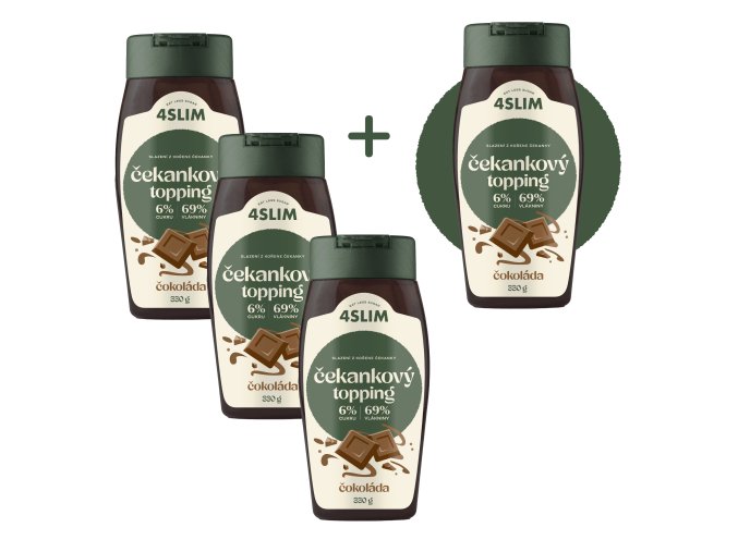3+1 ZADARMO 4Slim: Čakankový topping príchuť čokoláda (330 g)