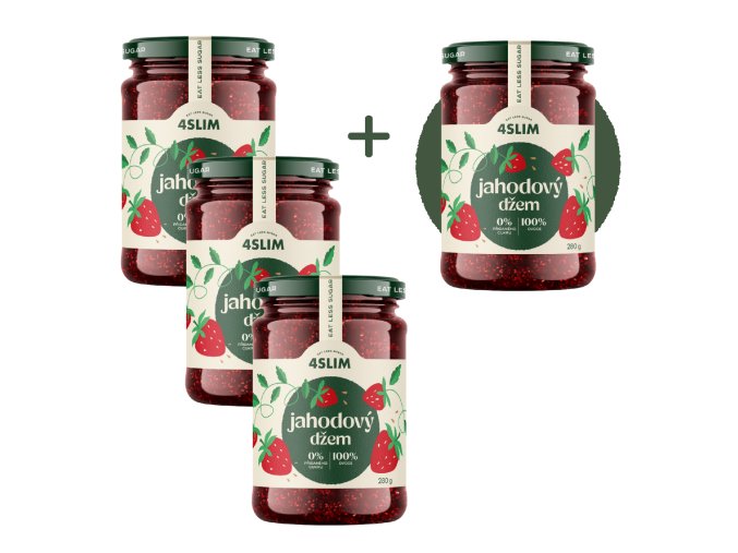 3+1 ZADARMO 4Slim: 100% džem jahodový (280 g)