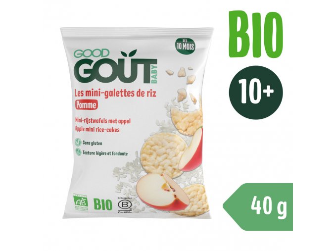 Good Gout BIO Mini ryžové koláčiky s jablkami (40 g)