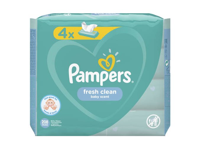 Pampers Fresh Clean Vlhčené obrúsky (4× 52 ks)