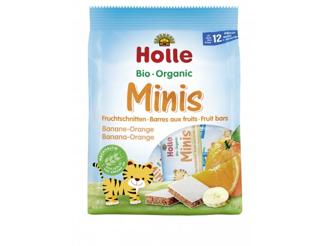 Holle BIO Minis banánové s pomarančom (8× 12,5 g)