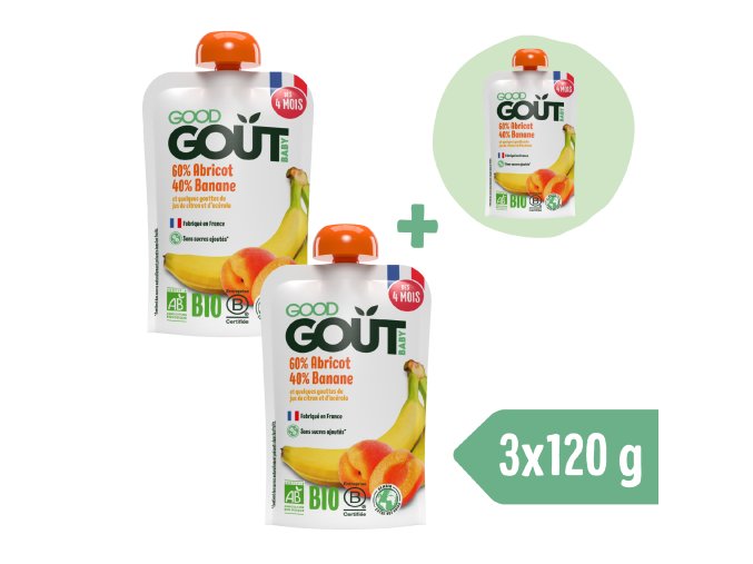 2+1 ZADARMO: Good Gout BIO Marhuľa s banánom (120 g)