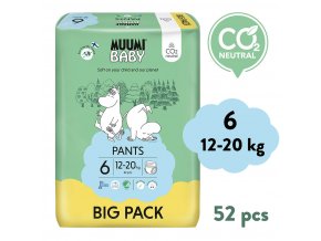 Muumi Baby Pants 6 Junior 12-20 kg (52 ks), nohavičkové eko plienky