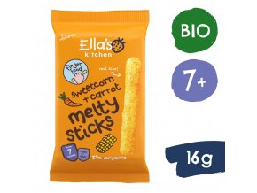 Ella's Kitchen BIO Chrumkavé tyčinky s kukuričkou a mrkvou (16 g), exp. 15.04.2023