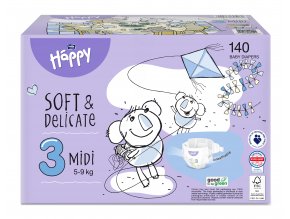 Bella Baby Happy Detské plienky Midi Toy Box veľ. 3 (140 ks)