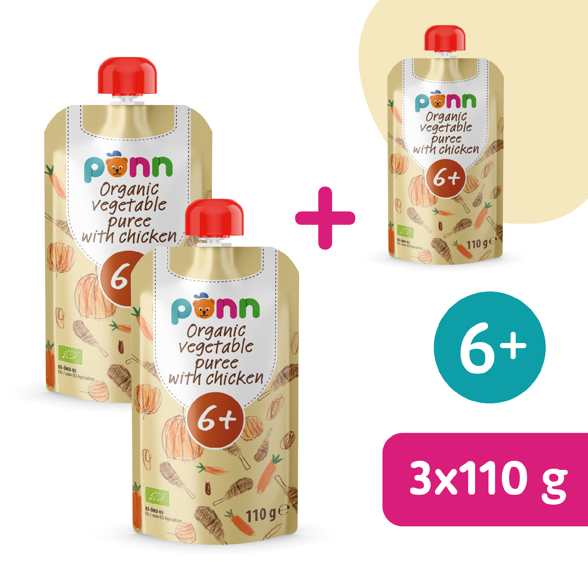 2+1 ZADARMO: SALVEST Põnn BIO Kuriatko so zeleninovým pyré (110 g)